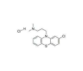 Chlorpromazine, Hydrochloride (CAS 69-09-0) - chemical structure image