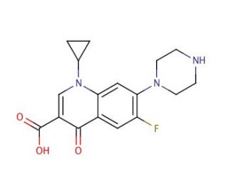 Ciprofloxacin (CAS 85721-33-1) - chemical structure image