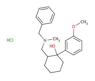 cis-(&plusmn;)-2-[(N-Benzyl-N-methyl)aminomethyl]-1-(3-methoxyphenyl)cyclohexanol, Hydrochloride (CAS 1018989-95-1) - chemical str