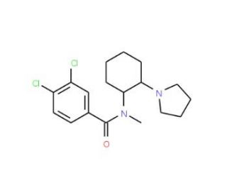 cis-(&plusmn;)-3,4-Dichloro-N-Methyl-N-(2-[1-Pyrrolidinyl]Cyclo-Hexyl)Benzeneacetamide Hydrochloride (CAS 92953-41-8) - chemical str