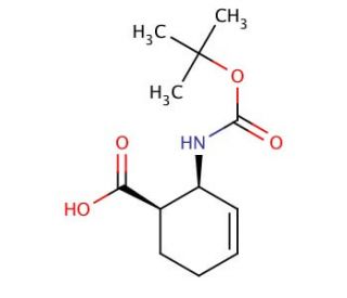 cis-2-tert-Butoxycarbonylamino-cyclohex-3-enecarboxylic acid (CAS 870288-16-7) - chemical structure image