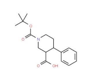cis-4-Phenylpiperidine-3-carboxylic acid, N-BOC protected - chemical structure image