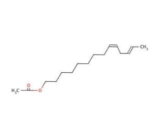 cis-9,trans-12-Tetradecadienyl acetate (CAS 31654-77-0) - chemical structure image