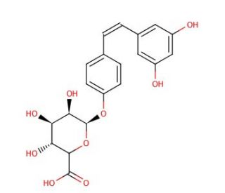 cis Resveratrol 4&prime;-O-&beta;-D-Glucuronide (CAS 387372-26-1) - chemical structure image