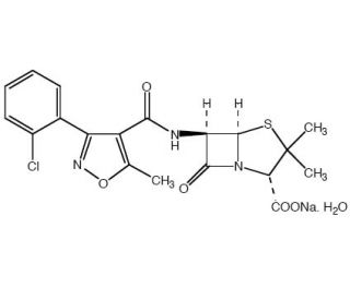 Cloxacillin sodium monohydrate (CAS 7081-44-9) - chemical structure image