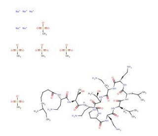 Colistin sodium methanesulfonate (CAS 8068-28-8) - chemical structure image