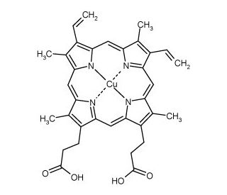 Copper(II) Protoporphyrin IX (free acid) (CAS 14494-37-2) - chemical structure image