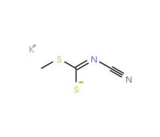 Cyanimidodithiocarbonic acid S-methyl ester S-potassium salt (CAS 10191-61-4) - chemical structure image