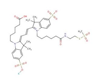Cyanine 3 Monofunctional Bihexanoic Acid Mono-MTSEA Dye, Potassium Salt - chemical structure image