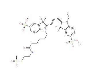 Cyanine 3 Monofunctional MTSEA Dye, Potassium Salt - chemical structure image