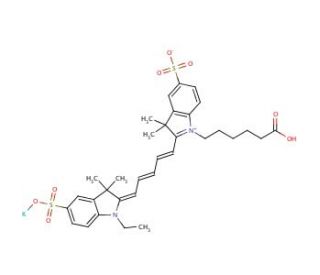 Cyanine 5 Monofunctional Hexanoic Acid Dye, Potassium Salt (CAS 449175-58-0) - chemical structure image