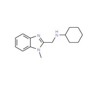 Cyclohexyl-(1-methyl-1H-benzoimidazol-2-ylmethyl)-amine (CAS 342385-30-2) - chemical structure image