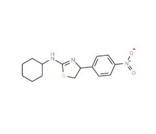 Cyclohexyl-[4-(4-nitro-phenyl)-4,5-dihydro-thiazol-2-yl]-amine - chemical structure image