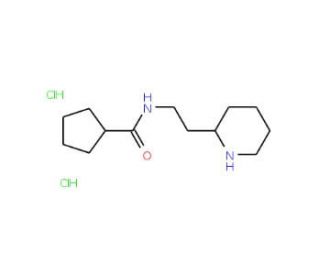 Cyclopentanecarboxylic acid (2-piperidin-2-yl-ethyl)-amide dihydrochloride - chemical structure image