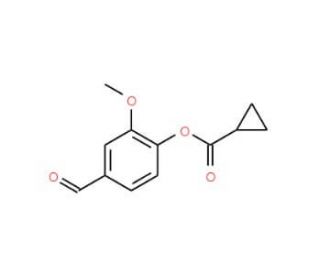 Cyclopropanecarboxylic acid 4-formyl-2-methoxy-phenyl ester (CAS 380336-99-2) - chemical structure image