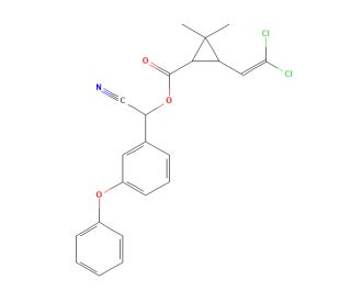 Cypermethrin, solid (CAS 52315-07-8) - chemical structure image