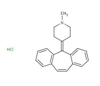 Cyproheptadine hydrochloride (CAS 969-33-5) - chemical structure image