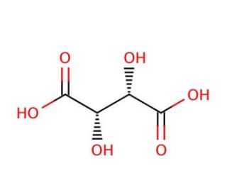 D-(&minus;)-Tartaric acid (CAS 147-71-7) - chemical structure image