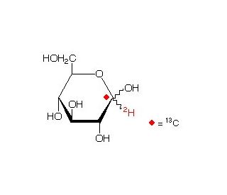 D-[1-13C;1-2H]glucose (CAS 201136-45-0) - chemical structure image