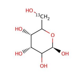 D-Glucose-6-<sup>13</sup>C (CAS 106032-62-6) - chemical structure image