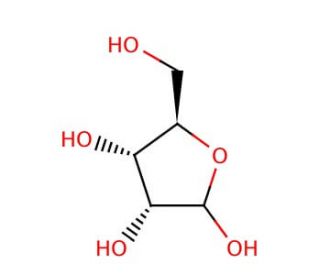 D-(&minus;)-Ribose (CAS 50-69-1) - chemical structure image