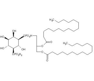 D-myo-Inositol 5-monophosphate, L-&alpha;-Phosphatidyl-(1,2-dipalmitoyl) (CAS 291527-75-8) - chemical structure image