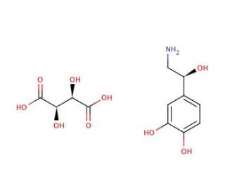D-Norepinephrine hydrogen tartrate salt (CAS 636-88-4) - chemical structure image