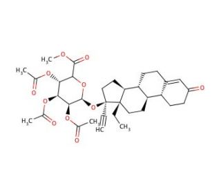 D-(&minus;)-Norgestrel Tri-O-acetyl &beta;-D-Glucuronide Methyl Ester - chemical structure image