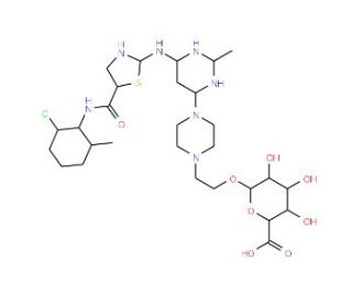 Dasatinib &beta;-D-Glucuronide - chemical structure image