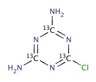 Desethyl-desisopropyl Atrazine-13C3 (CAS 1216850-33-7) - chemical structure image