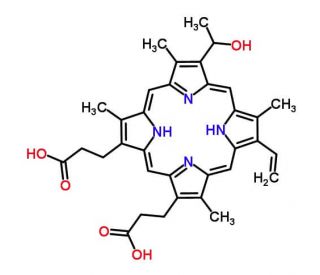 Deuteroporphyrin IX 2,4 (4,2) hydroxyethyl vinyl (CAS 77222-65-2) - chemical structure image