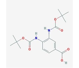 Di-Boc-3,4-diaminobenzoic acid (CAS 66636-17-7) - chemical structure image