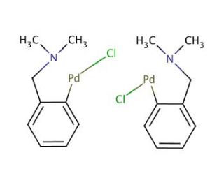 Di-&mu;-chlorobis[2-[(dimethylamino)methyl]phenyl-C,N]dipalladium(II) (CAS 18987-59-2) - chemical structure image