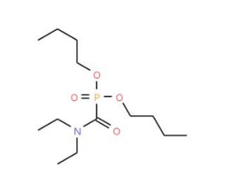Di-n-butyl N,N-diethylcarbamoylphosphonate (CAS 7439-69-2) - chemical structure image