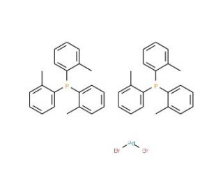 Dibromobis(tri-o-tolylphosphine)palladium(II) (CAS 24554-43-6) - chemical structure image