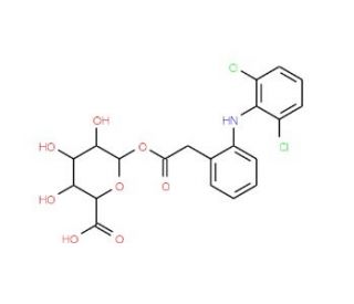 Diclofenac Acyl-&beta;-D-glucuronide (CAS 64118-81-6) - chemical structure image