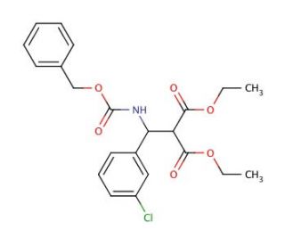 Diethyl 2-[{[(benzyloxy)carbonyl]amino}-(3-chlorophenyl)methyl]malonate - chemical structure image