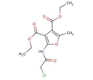 Diethyl 2-[(chloroacetyl)amino]-5-methylfuran-3,4-dicarboxylate - chemical structure image