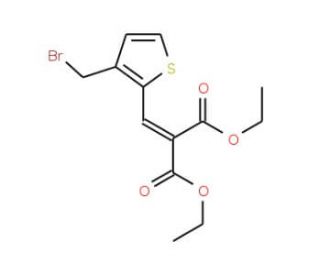 Diethyl 2-{[3-(bromomethyl)-2-thienyl]-methylene}malonate (CAS 104085-30-5) - chemical structure image