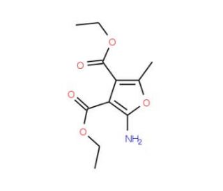 diethyl 2-amino-5-methylfuran-3,4-dicarboxylate (CAS 91248-60-1) - chemical structure image