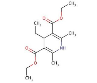 Diethyl 4-ethyl-1,4-dihydro-2,6-dimethyl-3,5-pyridinedicarboxylate (CAS 1153-66-8) - chemical structure image