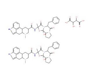 Dihydroergotamine (&plus;)-tartrate salt (CAS 5989-77-5) - chemical structure image