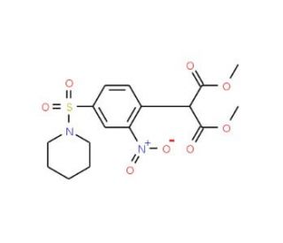 Dimethyl 2-[2-nitro-4-(piperidinosulfonyl)phenyl]-malonate - chemical structure image