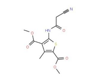 Dimethyl 5-[(cyanoacetyl)amino]-3-methylthiophene-2,4-dicarboxylate - chemical structure image