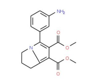 Dimethyl 5-(3-aminophenyl)-2,3-dihydro-1H-pyrrolizine-6,7-dicarboxylate - chemical structure image