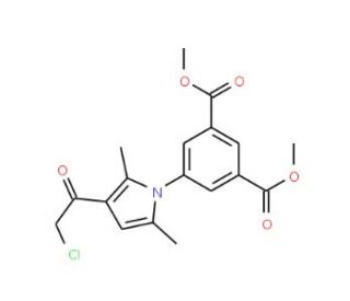 Dimethyl 5-[3-(chloroacetyl)-2,5-dimethyl-1H-pyrrol-1-yl]isophthalate - chemical structure image