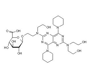 Dipyridamole Mono-O-&beta;-D-glucuronide (CAS 63912-02-7) - chemical structure image