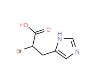 DL-alpha-Bromo-beta-(5-imidazolyl)propionic acid (CAS 35319-96-1) - chemical structure image
