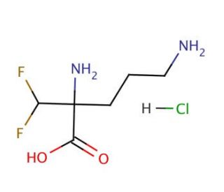DL-&alpha;-Difluoromethylornithine hydrochloride (CAS 68278-23-9) - chemical structure image