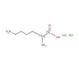 DL-Lysine-1,2-13C2 dihydrochloride (CAS 286437-16-9) - chemical structure image